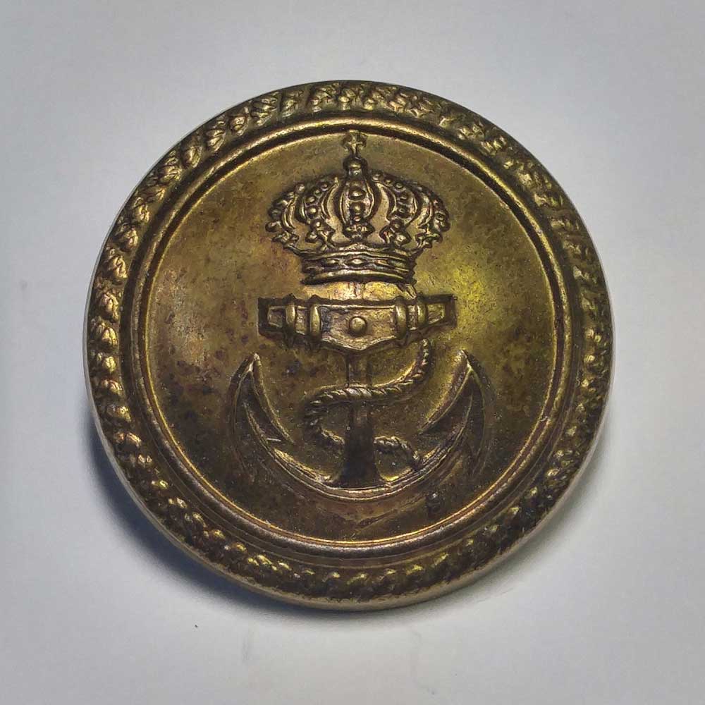 Naval, Anchor & Crown, Rim, Domed, 7/8"