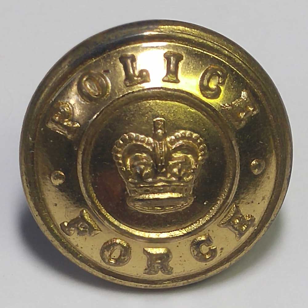 Police Force with Crown, Gold, 5/8" - Click Image to Close