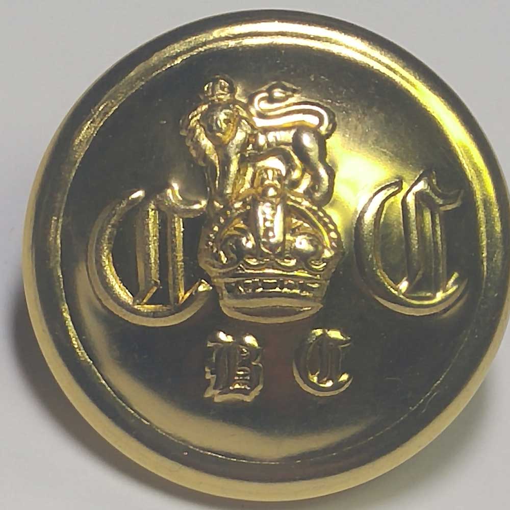 Military, Crown/Lion, Gold, 25mm (1")