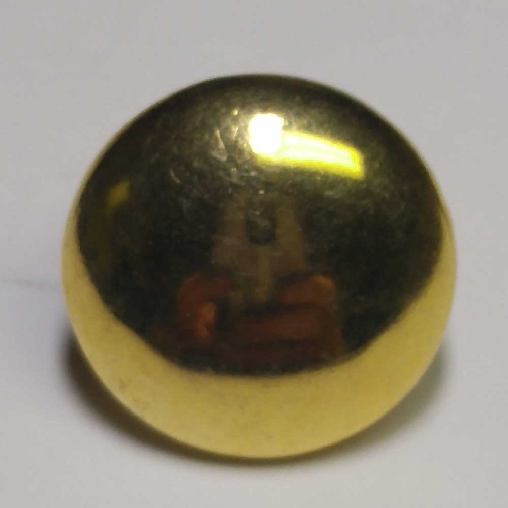 Plain, Domed, Military, Gold, 5/8" - Click Image to Close