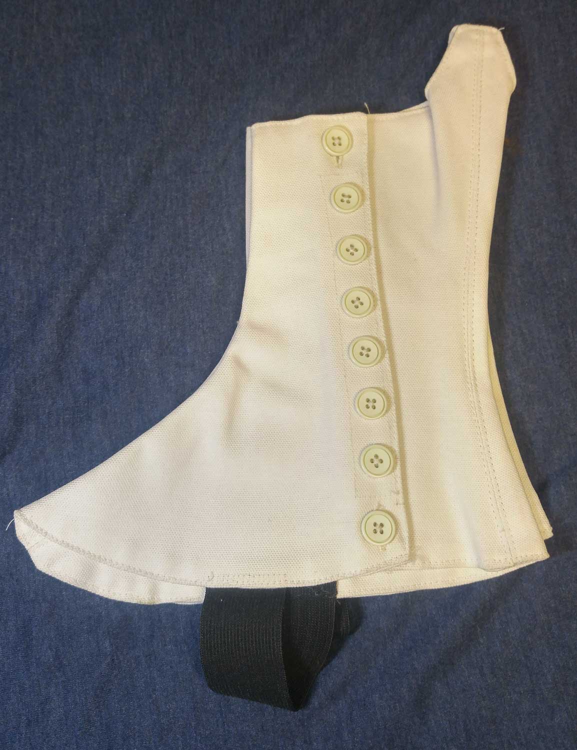 White Spats, White Buttons, Size 5 - Click Image to Close