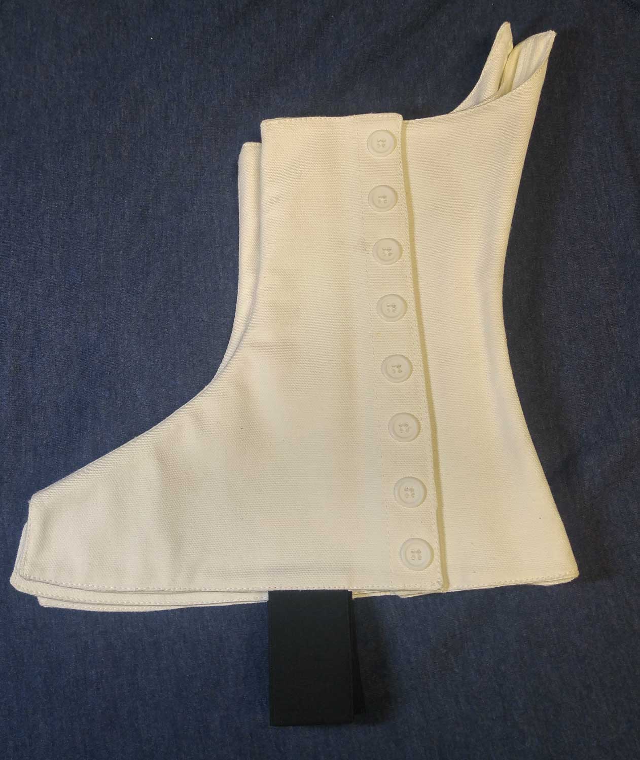 White Spats, White Buttons, Size 5