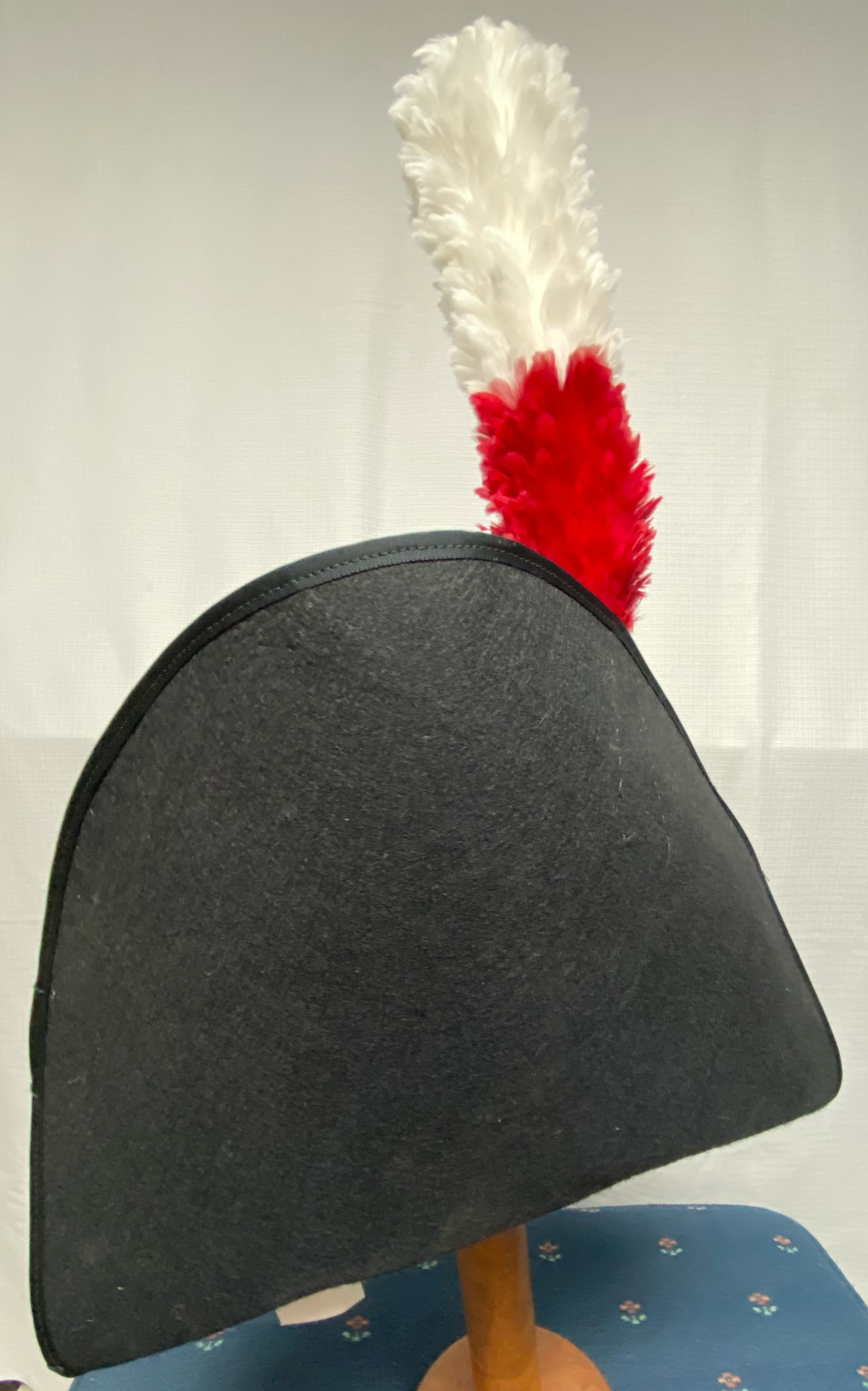 (image for) Naval/Military, Fore and Aft Hat with 10” Red/White Plume