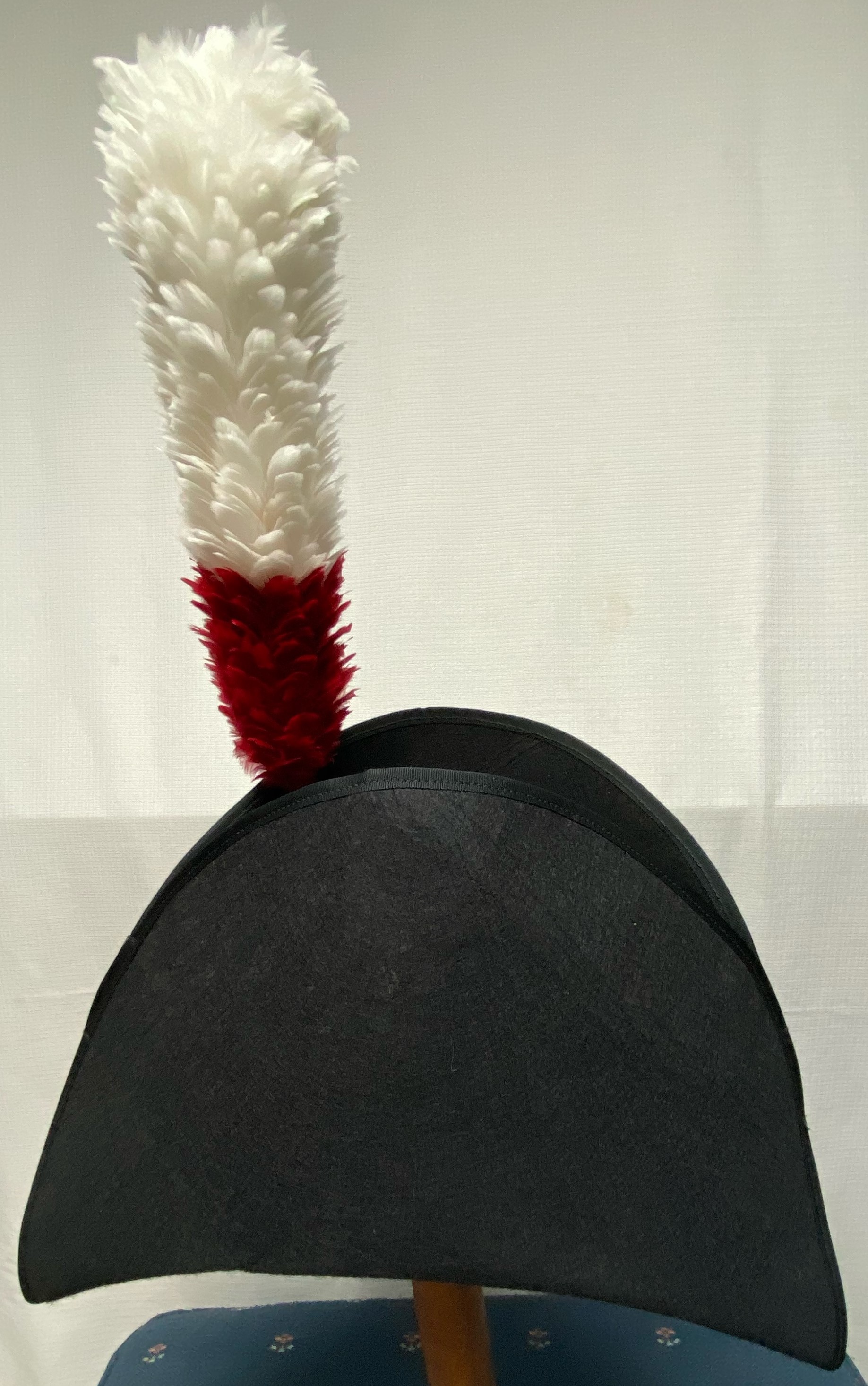 Naval/Military, Fore and Aft Hat with 10” Red/White Plume