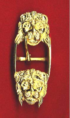 Buckle: Dbl Lion Head - Click Image to Close
