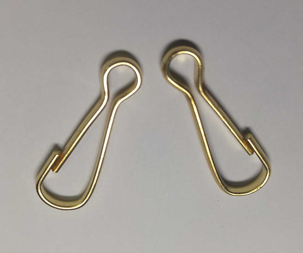 Chin Straps Clips, Plain, Gold, 1" - Click Image to Close