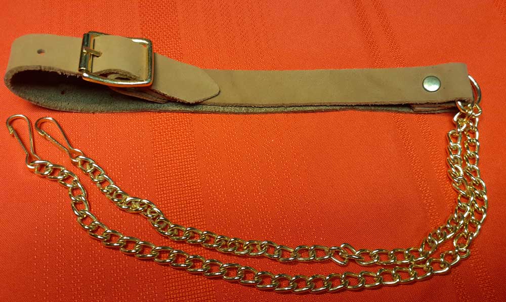 Sporran Belt: Gold Chain with Light Brown Leather