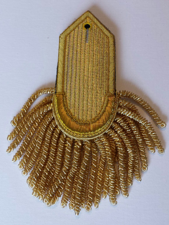 Epaulette, Gold, Plain, Crescent Curve – Pointed - Click Image to Close