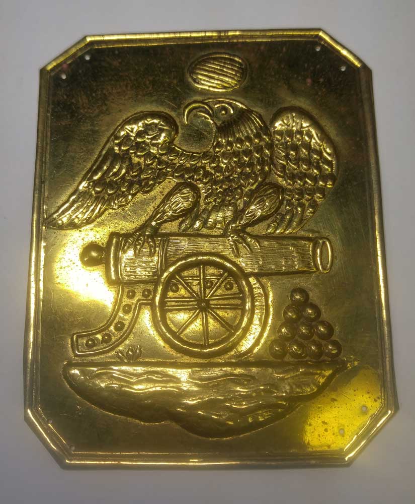 Plate: American Artillery 1812-14, Brass - Click Image to Close