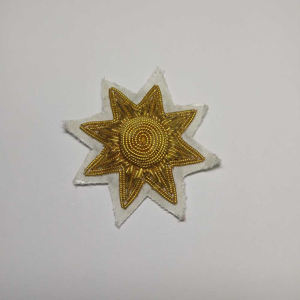 Star: Epaulette, Gold with White Backing - Click Image to Close