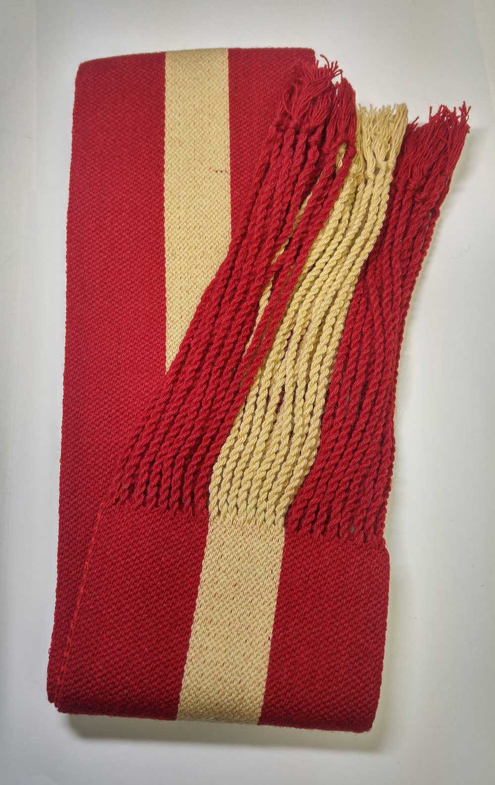 Sash: Sgt., Red with Buff Stripe, 18/19C - Click Image to Close