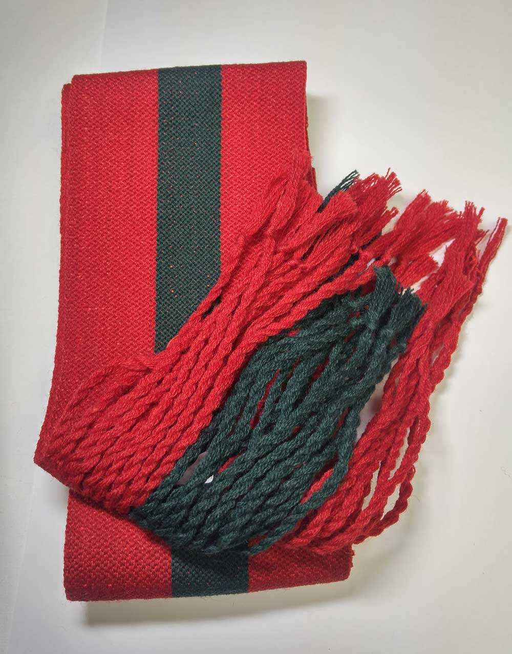Sash: Sgt., Red with Green Stripe, 18/19C - Click Image to Close