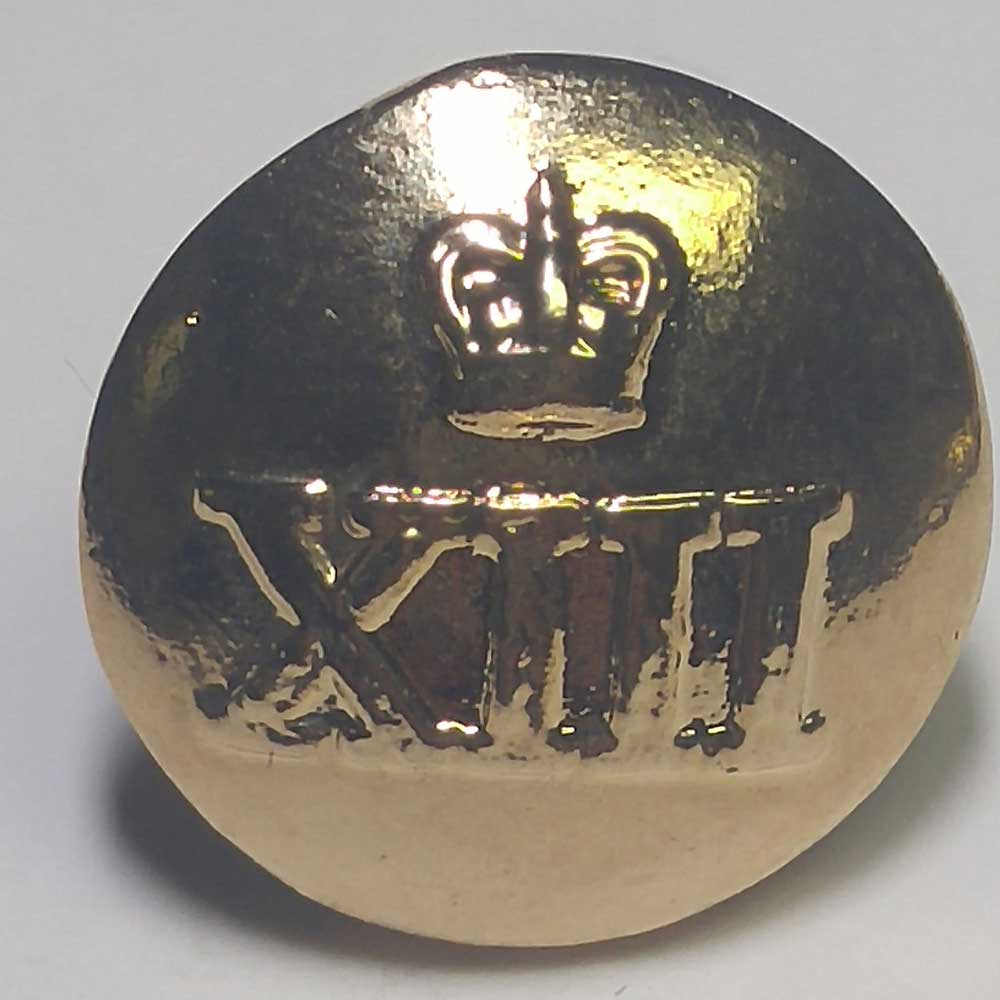 XIII (13th) Battalion, Gold, Domed - Click Image to Close