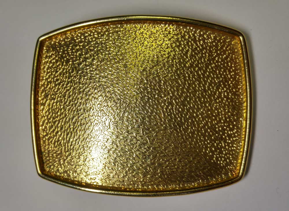 Buckle: Plate, Mil. Pebble Gold, 1-1/2" - Click Image to Close