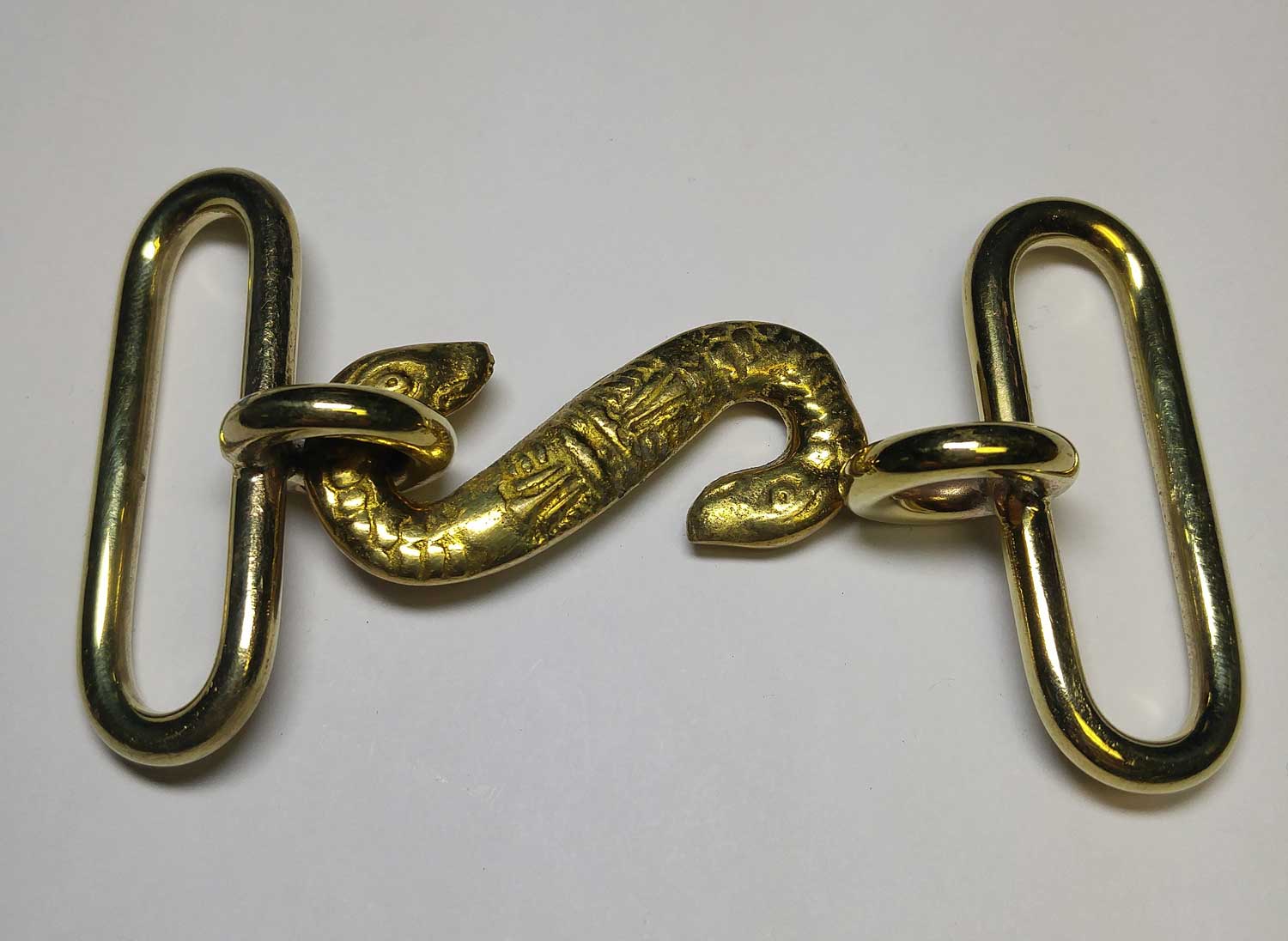 Buckle: Snake, Gold, 1-1/2" - Click Image to Close