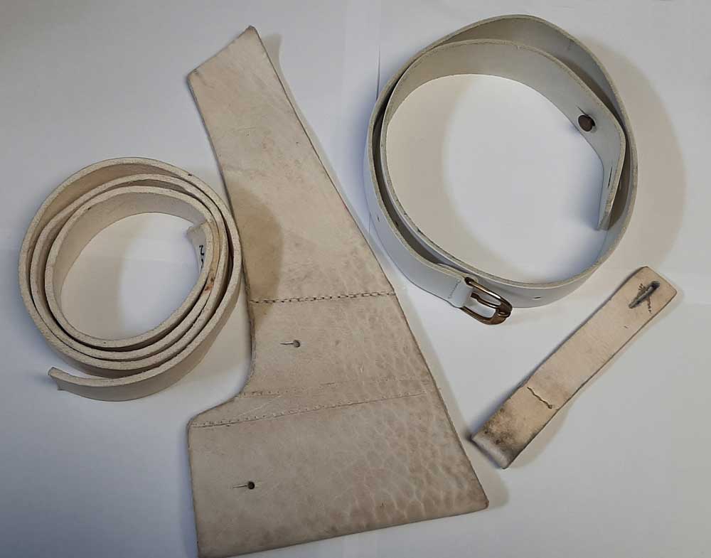 White Leather Items - Belting, Frog, Etc (new & used) - Click Image to Close