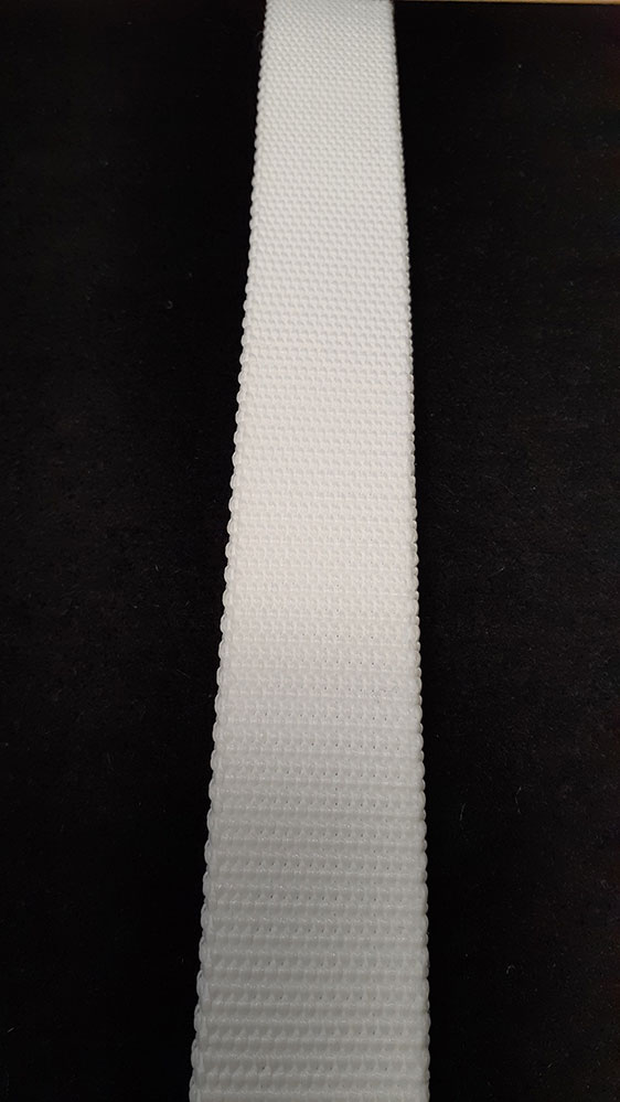 Webbing: Nylon Braid, Belting, White 31.75mm (1.25") - Click Image to Close