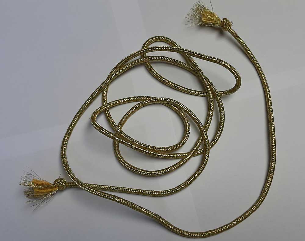 Gold Cording, 2 Yards, 4mm (0.16") - Click Image to Close