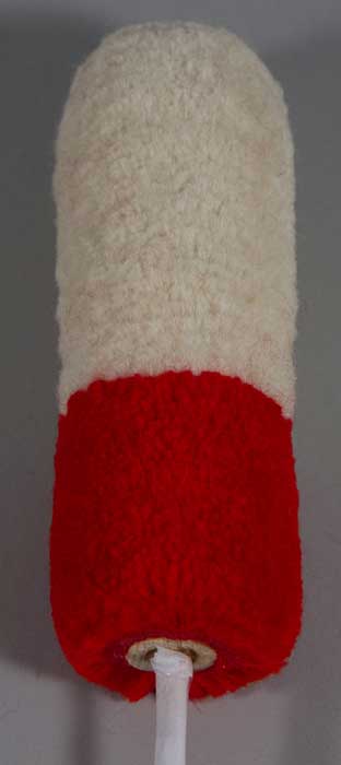 5" Shako Tuft, White/Red - Click Image to Close