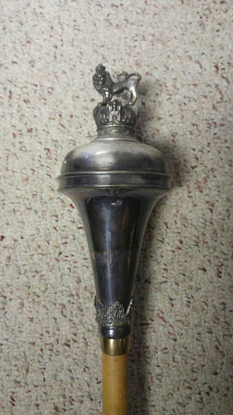 Mace: Drum Major's Mace with Lion Head Topper & Chains