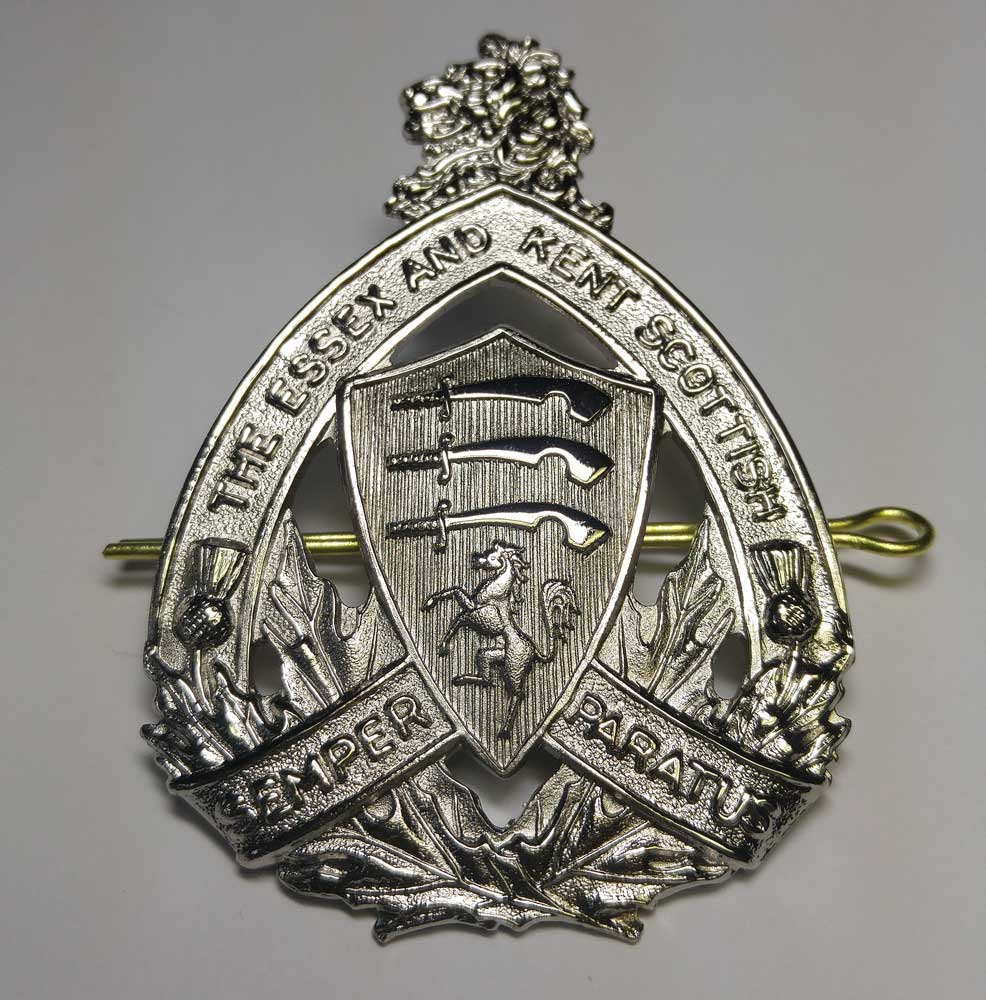 Badge: Cap, Essex & Kent, Large, Nickel - Click Image to Close