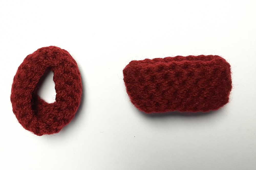 Sash Slider Ring Knot, Burgundy Wool - Click Image to Close
