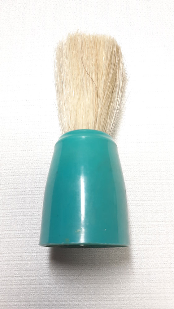 Shaving Brush, Horsehair, Faux Teal Handle - Click Image to Close